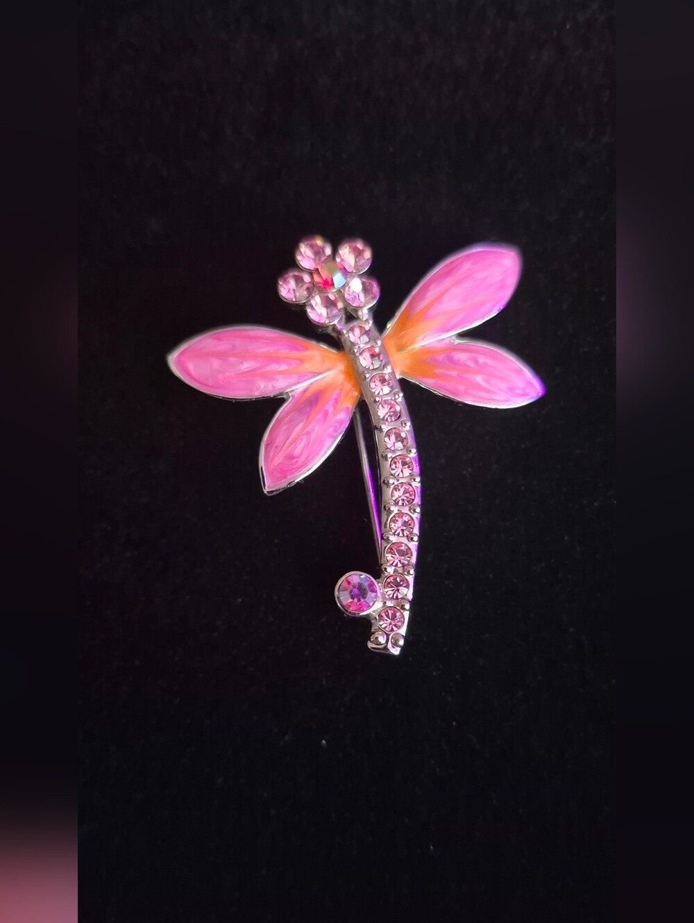 Pink Dragonfly Crystal Brooch - Women's Jewelry